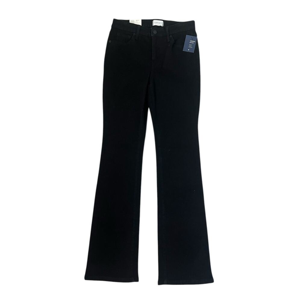 NWT Crown & Ivy Black Bootcut Jeans Stretchy Minimalist Contemporary Size 4